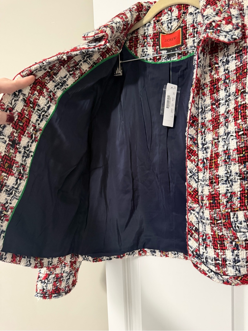 NWT J.Crew Painterly Tweed Skirt Suit Jacket Blazer Set size 4 - Picture 16 of 16